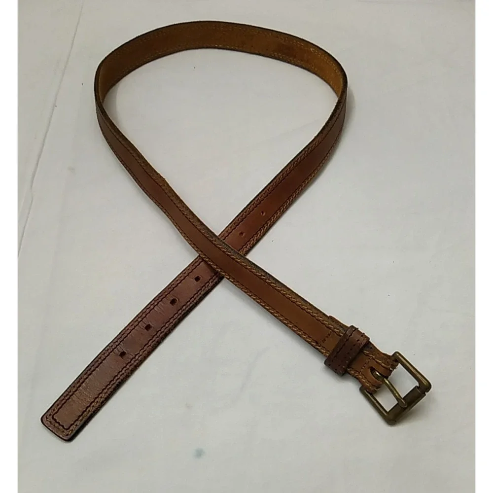 Levi's Brown Leather Buckle Women Belt - Made in USA - Size 32